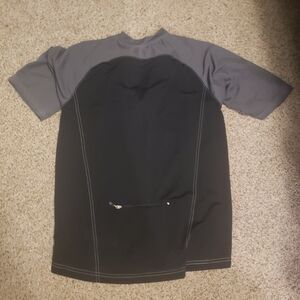 Fox Racing Shirt Men Meduim Black Gray 1/4 Zip Crew Basic Short Sleeve